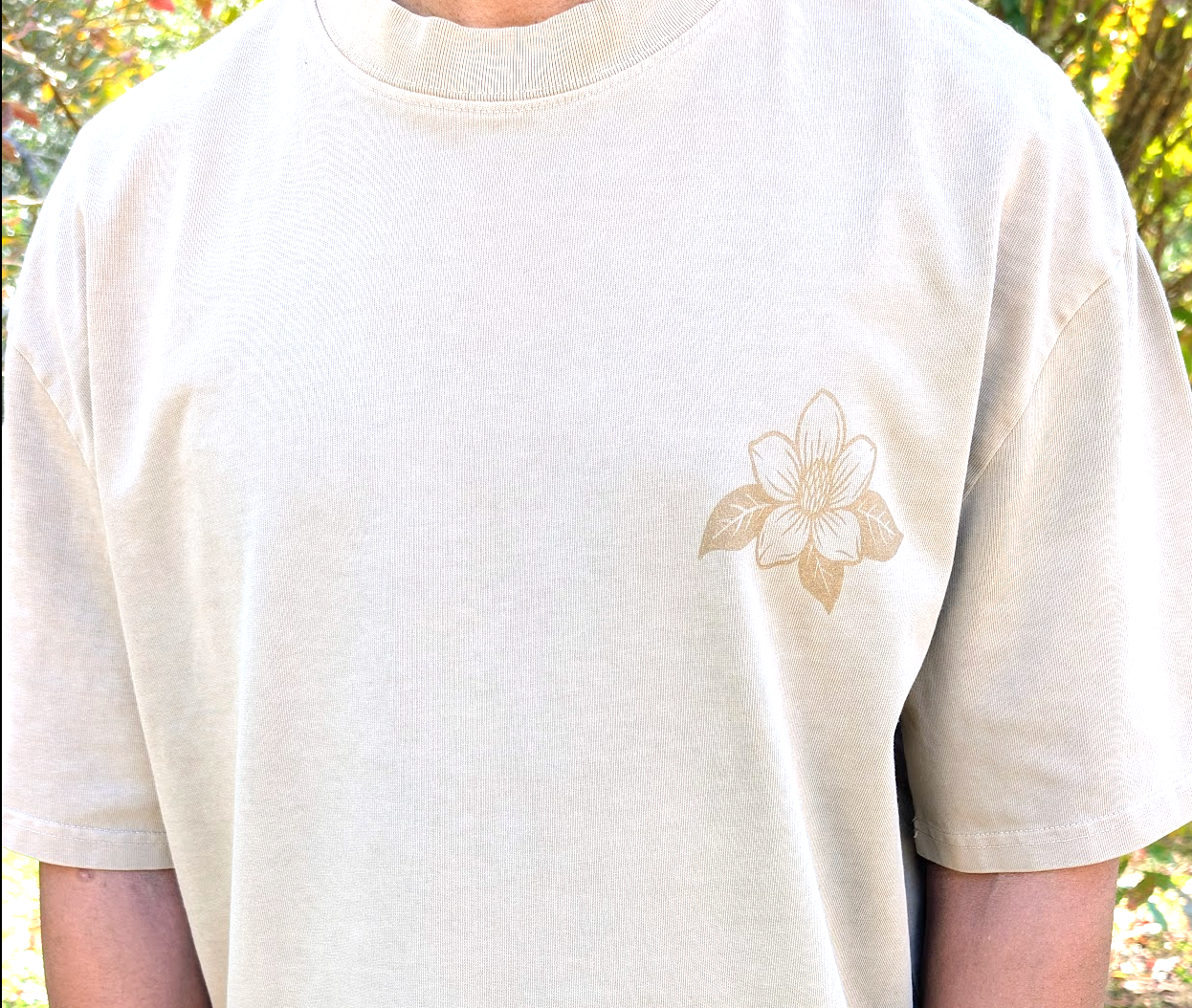 Rooted Mineral Washed Tee: Sand