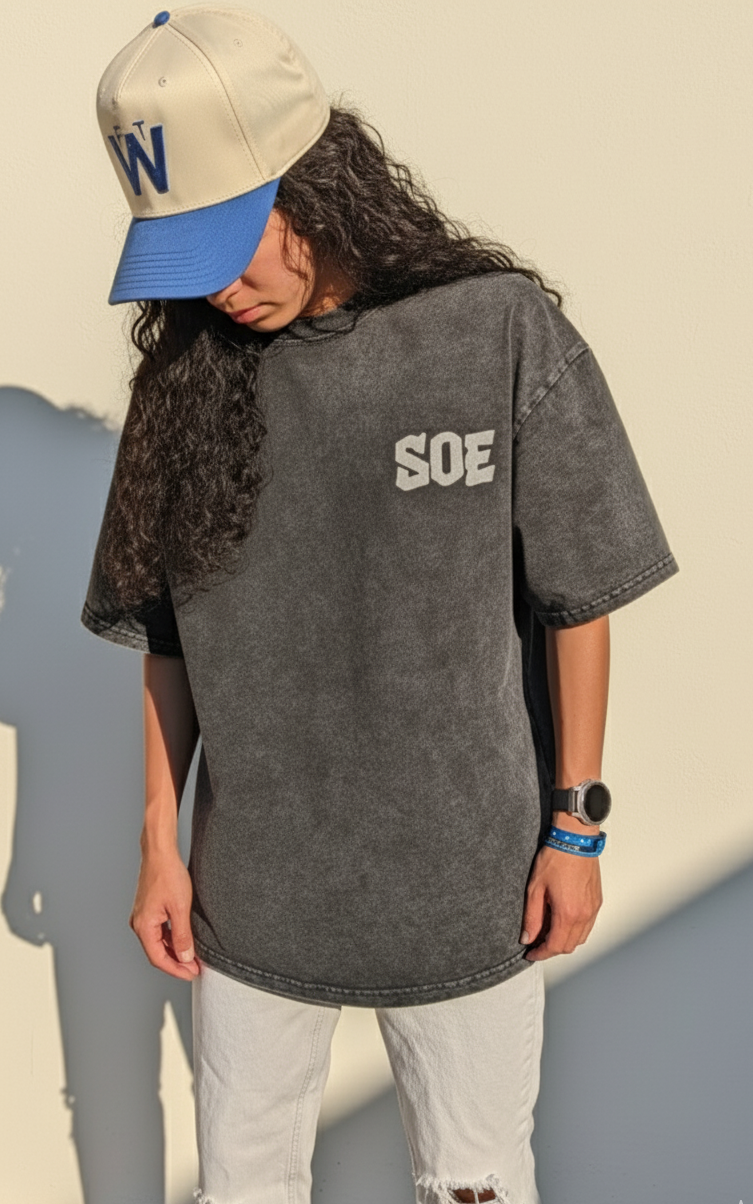 Genesis Tee – Black Acid Wash