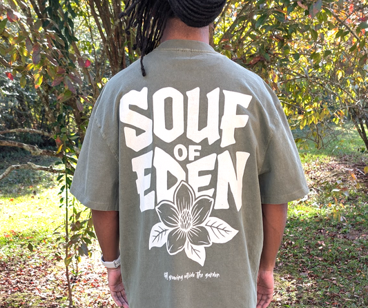 Rooted Mineral Wash Tee: Moss Green