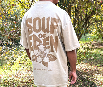 Rooted Mineral Washed Tee: Sand