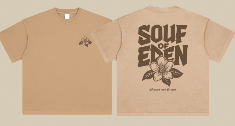 Rooted Mineral Washed Tee: Sand